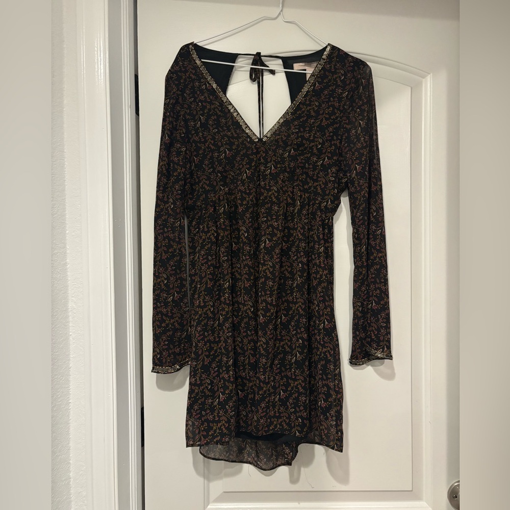 Forever 21 Black and Brown Bell Sleeve Dress